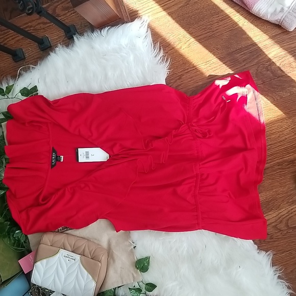 Ralph Lauren red sleeveless blouse size Large new with tags - Picture 2 of 6